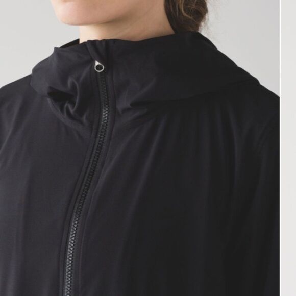 Lululemon Belle Jacket Black Hooded Zip Up Size 4 Lightweight Cinched Waist - Picture 10 of 14
